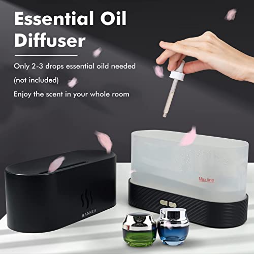 HASTHIP® 180ML Ultrasonic Essential Oil Air Humidifier for Bedroom, Cool Mist Flame Night Light, Portable Car and Desktop Humidifier