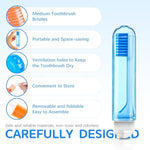 HASTHIP® 6Pcs Travel Toothbrush,Folding Mini Soft Toothbrush for Adults,Portable with Case Individually Wrapped Compact Size for Travel Camping Hygienic Caps Medium Bristles Assorte