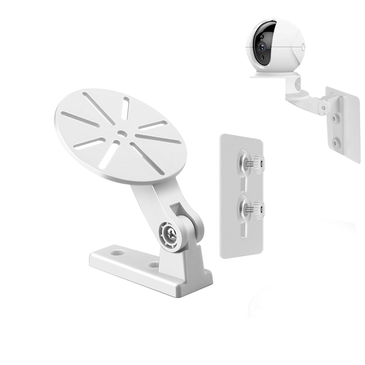HASTHIP® Soporte de Montaje para Cámara de Seguridad,Ajustable 360°,Adhesivo Fuerte sin Taladro,Soporte Universal Pared y Techo para Interior y Exterior Base Estable Diseño Moderno