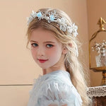 HASTHIP® Pearl Tiara for Girls Kids 2-5 Years Old, Flowers Crown for Girls, Ribbon Hairband Crowns for Girls, Princess Flower Tiara Wedding Hair Accessories for Girls Toddlers Birthday, Party