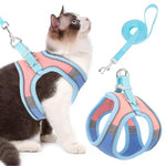 HASTHIP® Cat Harness with Leash (1.5m) | Escape-Proof Cat Belt with Safety Buckle & Double Rings Buckle Adjustable Reflective Breathable Cat Vest Strap for Small Cats (Recommended weight 3kg)