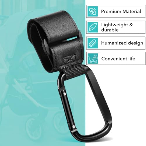 HASTHIP® 2Pcs Hanging Hook for Pram Stroller Hanging Clip Adjustable