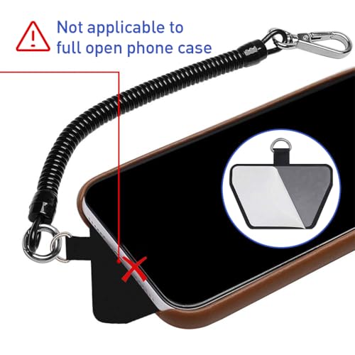 HASTHIP® Phone Lanyard Tether with Patch Universal Stretchy Straps and Phone Case Anchor for Anti-Drop Outdoor Skiing Hiking Cycling Climbing Compatible for Pixel Most Smartphones iPhone Samsung