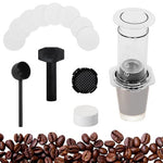HASTHIP® Press Coffee Maker 4 Stage Brewing Easy Press Coffee Brewing Pot Heat Resistant Food Grade PP Manual Press Detachable Design Portable Coffee Maker for Travel, Camping, Grey