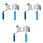 HASTHIP Stainless Steel Trowel Set for Plastering with Hand Welded Sharp Corner Blade 80 x 60mm