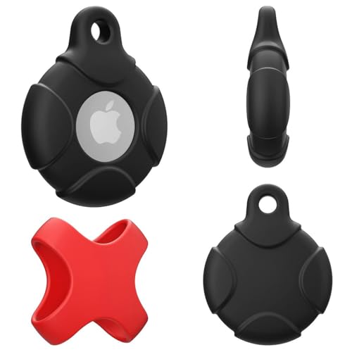 HASTHIP® 2 Packs Airtag Keychain for Apple Airtag Holder, Anti-lost Airtag Case, Shockproof Airtag Cover Scratch Resistant Protective Cover Case for Key, Bag, Pet, Luggage, Not Include Airtag