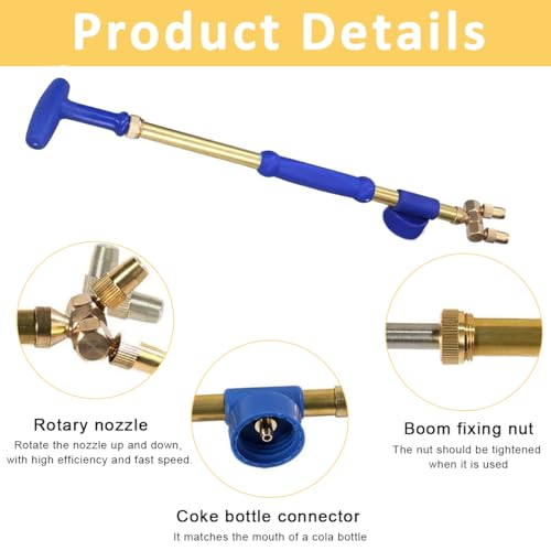 HASTHIP® Manual Garden Sprayer with 2 Adjustable Nozzles Portable Push Pull Pump for Gardening Greenhouse Planting Bush Flower Suit for Most Bottles Without Bottle 3 PCS