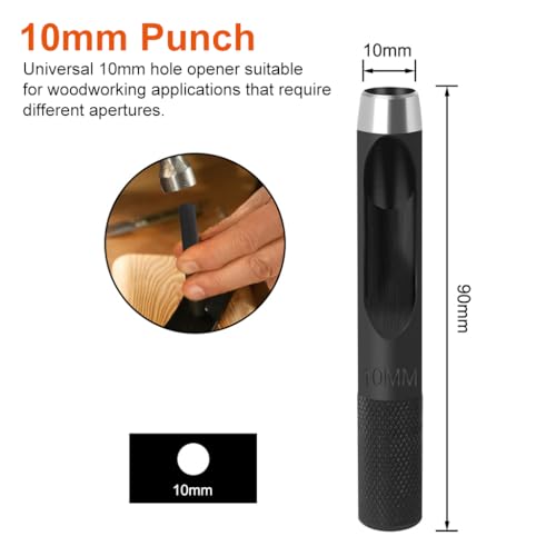 HASTHIP® 10Pcs Wood Countersink Drill Bit Set, with 5Pcs Extra Pilot Drill Bit,5/16" Round Shank, Hex Key Wrench, Counter Sinker for Woodworking, 5 Sizes 2.8X10, 3.0X10, 3.2X10, 3.5X10, 4.0X10