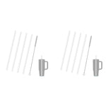 HASTHIP Reusable Food PE Straw Set for 40 oz Tumbler with Cleaning Brush | Frosted White