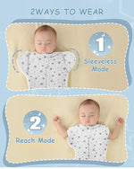 HASTHIP® Modayto 4Pcs Set Swaddle Blankets for Newborns 0-12 Months with Cap, Headband, Milestone Card, 100% Pure Cotton Baby Sleeping Bag, Soft Wrap Design Sleep Sacks for Infant Boys & Girls