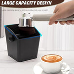 HASTHIP® Ground Coffee Knock Box,Reusable Espresso Coffee Grounds Bin with Cross Bar,Durable Plastic Grounds Container Barista Accessories for Machine Espresso Supplies for Home and Bar