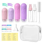 HASTHIP® 16 Pack Travel Bottles Set, TSA Approved Leak Proof 60/90ml Silicone Containers, BPA Free Refillable Travel Size Jars, Spray & Pump Dispenser for Toiletries, Shampoo, Lotion