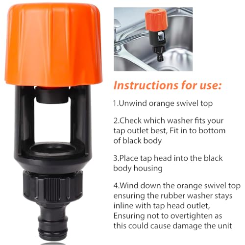 HASTHIP® 1/2" Durable ABS Hose Pipe Connector Leak-Proof Universal Faucet Adapter Quick Release Gardening Hose Adapter for Outdoor Cleaning