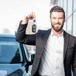 HASTHIP® 2Pcs Leather Car Keychain, Men's and Women's Keys with Gift Box, Genuine Leather Keychain with Key Ring and Belt Buckle, Gifts for Men and Women