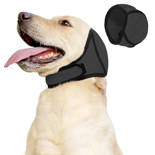 HASTHIP® Dog Ear Protectors, Calming Ear Cover with Adjustable Strap, Noise Reduction Muffs for Anxiety Relief, Protective Headwear for Sensitive Dogs During Eating, Swimming, Therapy