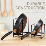 HASTHIP® 2 Pack Plate Stand Kitchen Organizer, Minimalist Dish Rack Countertop, Pot Lid Holder, Utensil Storage Rack, Space-Saving Plate Holder for Kitchen Cabinet and Sink