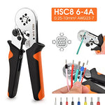 HASTHIP® Wire Connector Cable Crimping Tool Ferrule Kit Self-Adjusting Square Crimper Plier for AWG22-7 with 2400PCS Assortment
