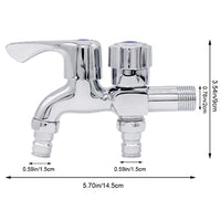 HASTHIP® Silver 2 in 1 Brass Two Way Dual Tap