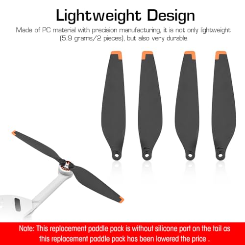 HASTHIP® Mini 3 Pro Propeller Set, 8Pcs Low Noise Quick Release Replacement Blades Compatible with DJI Mini 3 Pro Drone, Lightweight Durable Wings with Screws & Screwdriver