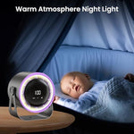 HASTHIP® 6'' Rechargeable Table Fan with Night Light, Stepless Airflow Adjustable Cooling Fan, 360°Manual Flip Desk Fan for Home, Office, Camping, 4000Mah