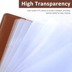HASTHIP® Business Cards Holder 150 Pockets PU Leather Cover Travel Business Cards Holder Fit for 3.5x2.3 in Cards, Semi-Transparent Pockets, Versatile for Credit and ID Cards