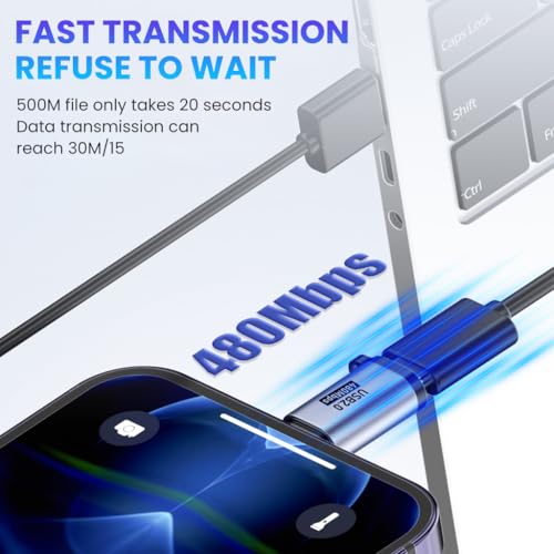 HASTHIP® 8Pcs USB OTG Adapter Kit,USB C/Lightning/Micro USB/Type C to A/Mini Converter,Multi OTG Extender Compatible with iPhone iPad MacBook Android Tablet Data Sync & Charging Set