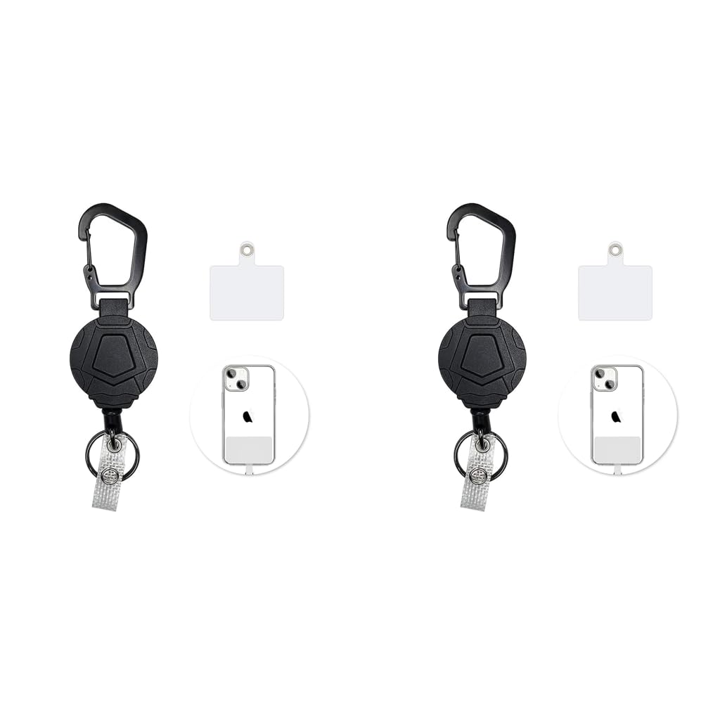 HASTHIP Retractable Keychain for ID Badge and Keys with 31.7 in Metal Reel | Stainless Steel Wire