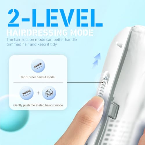 HASTHIP® Baby Hair Trimmer Safe Low Noise Baby Hair Trimmer for 0 to 3 Year Baby Baby Trimmer with Built-in Vacuum, Auto Hair Suction, Whole Machine Waterproof, USB Charging with Accessories Kit