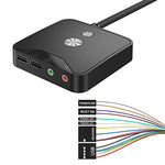 HASTHIP® Desktop PC Power Switch, Computer On/Off Button with 2 USB Ports & 3.5mm Audio Jacks, 1.6M Extension Cable, ATX Power Supply Control, Push Button for Desktop Computer, Laptop Host