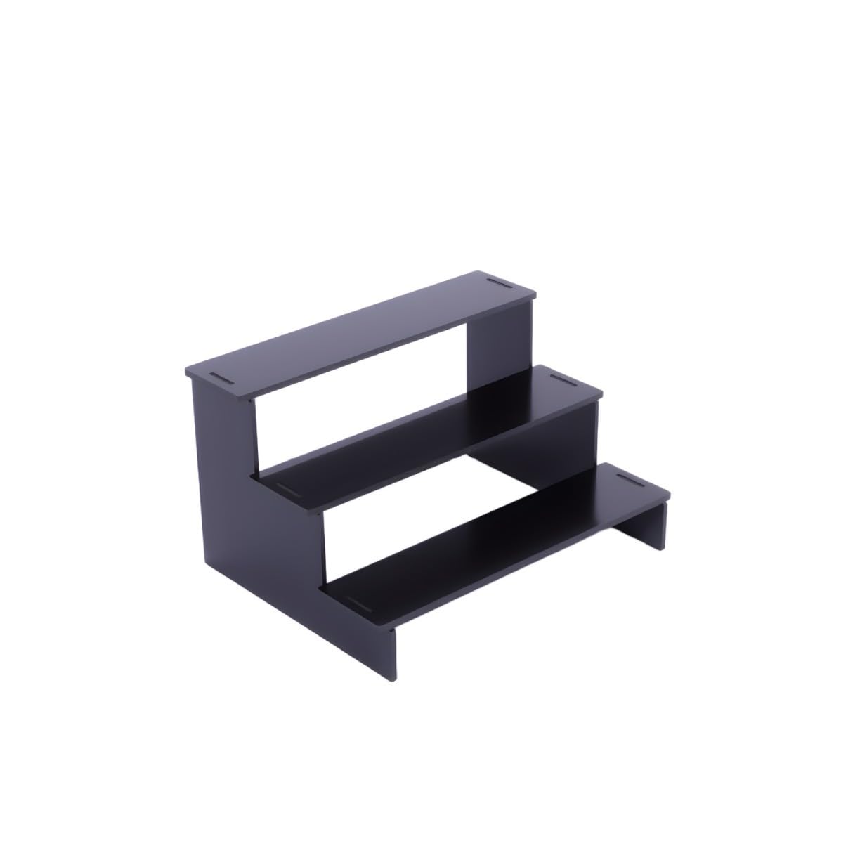 HASTHIP® Soporte Elevado de 3 Niveles de Acrílico,Organizador Transparente para Perfumes,Expositor Cupcakes y Dulces Estante Multifuncional para Decoración y Mostrador - Negro