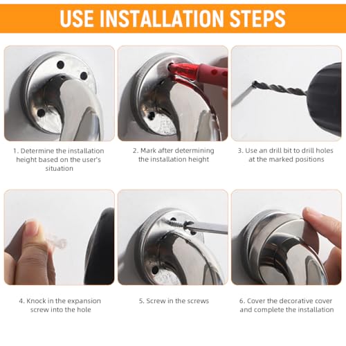 HASTHIP® Grab Bar for Bathroom, Stainless Steel Safety Handrail for Elderly, Anti-Slip Wall Mounted Support Rail