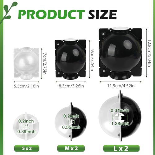 HASTHIP® 12PCS Plant Rooting Ball Plant Root Grow Box Reusable Propagation Garden Grafting Tools for Indoor Outdoor Plants Plastic (3 Size S M L)