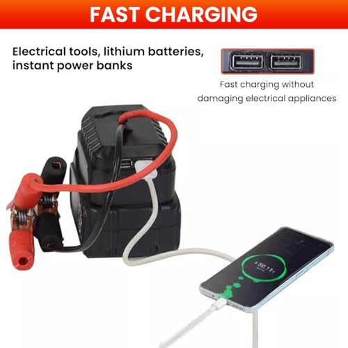 HASTHIP® Compact Vehicle Jump Starter – Secure 18-21V Power Adapter Converter | Reliable Auto Battery Booster and Inverter for Trucks, RVs
