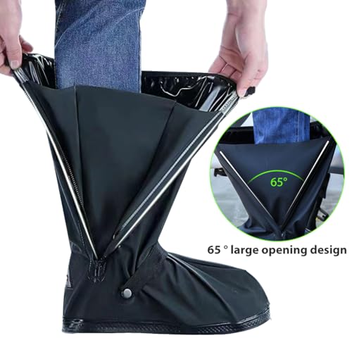 HASTHIP® Rain Shoes Cover, Waterproof Shoe Covers for Men Women, Reusable PVC Shoe Cover for Rainy Season, Non-Slip TPE Sole Rain Boots with Elastic Design Outdoor Footwear Protector for Monsoon, L