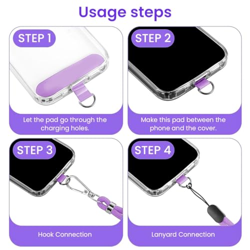 HASTHIP® Phone Neck Strap and Wrist Strap Adjustable Nylon Phone Sling Strap with Attachment Insert Quick Release Phone Strap Phone Shoulder Strap Universal Phone Strap Lanyard, Purple