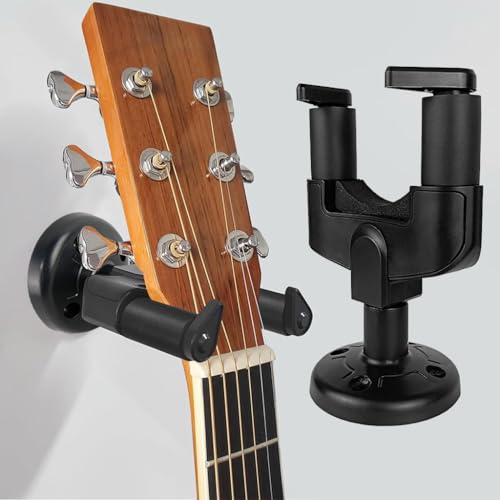 HASTHIP® Guitar Wall Mount Hanger Screw Fixed Wall Guitar Holder Instruments Mount Hanger Stand EVA Padded Liner Design Non-scratch Universal Accessories