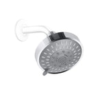 HASTHIP Round Shower Head with 5 Spray Modes and 360 Degree Flexibility | 4 in ABS Flush-Mount Design