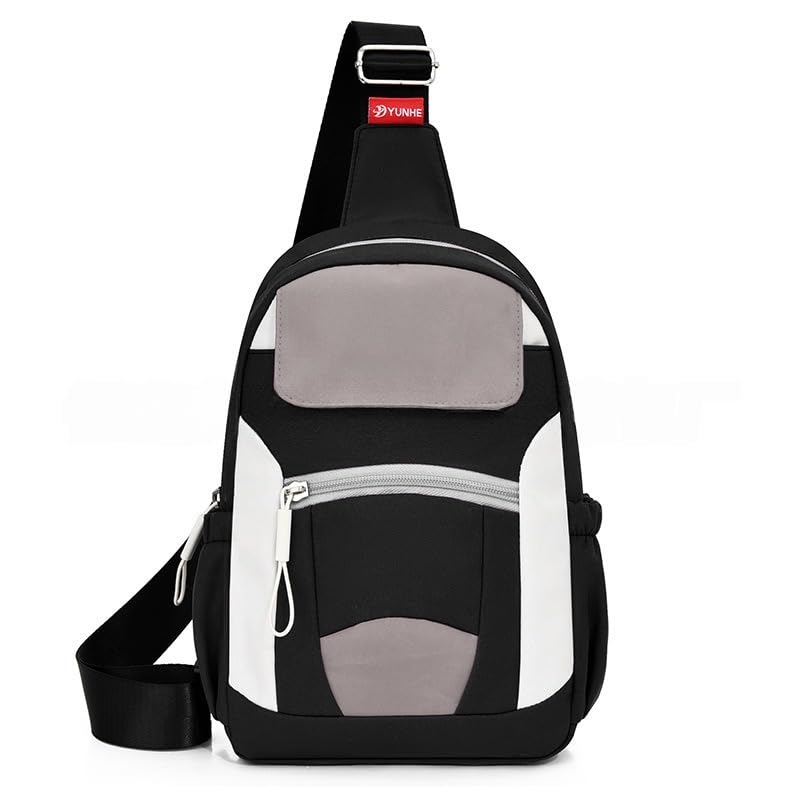 HASTHIP® Mochila Cruzada Impermeable con Múltiples Compartimentos Bolso Bandolera Ligero y Multifuncional para Hombre con Puerto USB y Diseño Antirrobo Sling Bag