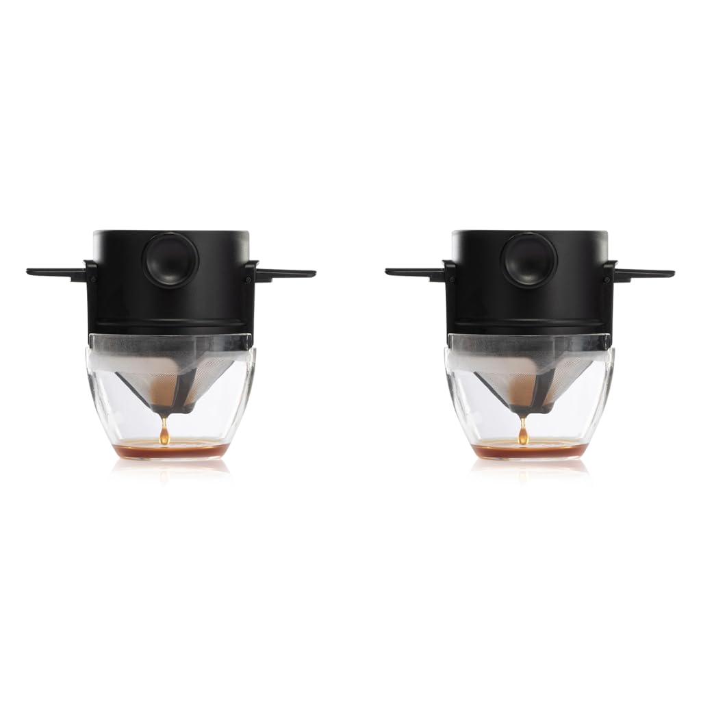 HASTHIP Filter Coffee Maker with Double Mesh Bottom Cup Paperless 2 PCS | Stainless Steel Dripper