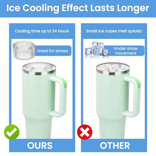 HASTHIP® Ice Cube Tray Silicone Ice Mold Multi Sized Hollow Cylinder with Lid Food Grade BPA Free