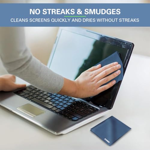 HASTHIP® Care Touch Microfiber Cleaning Cloths, 6 Pack - Cleans Glasses, Lenses, Phones, Screens, Other Delicate Surfaces