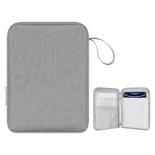 HASTHIP® 10.9 inches Tablet Sleeve with Handle for iPad Waterproof Zipper Bag with Utility Mesh Pocket Padded Cushioning Scratchproof Tablet Travel Accessories Bag Universal Tablets Organizer,Grey