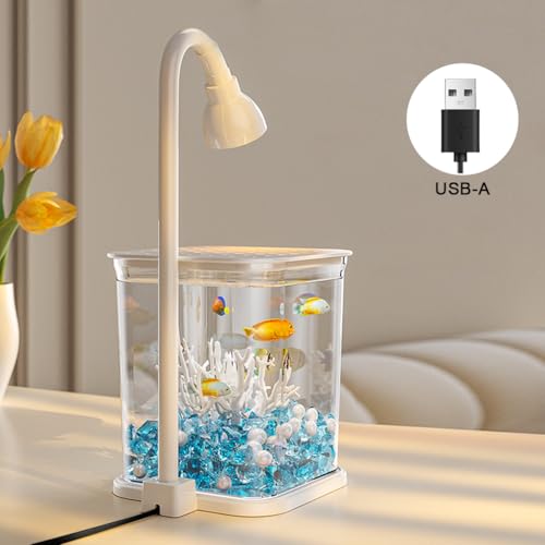 HASTHIP® Small Fish Tank, Glass Aquarium Starter Kit