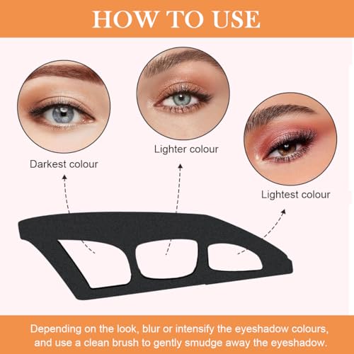 HASTHIP® YourBrand 2Pcs Eye Makeup Stencils & Template Set, Eyeshadow Applicator, Eyeliner Guide Tool with Brush for Quick Eye Make-Up, Reusable Beginner Assistant, Universal Fit for Most Eyes