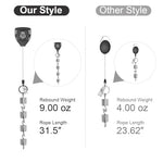 HASTHIP® Heavy Duty Retractable Keychain, Retractable ID Badge Holder Clip, Retractable ID Badge Reel with 31.5 Steel Cord and Key Ring