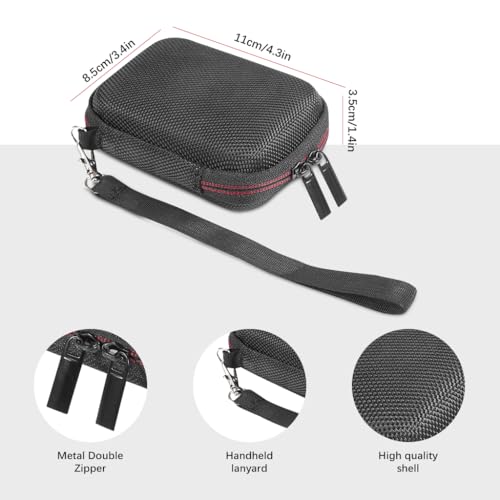 HASTHIP® Crucial Hard EVA Carrying Case for X9 Pro/X10 Pro 1TB 2TB 4TB Portable SSD, Shockproof Travel Storage Bag, Protective Holder with Plush Lining & Lanyard, Black