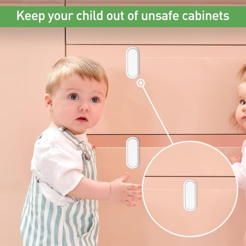 HASTHIP® 6Pcs Drawer Lock for Baby Safety Cabinet Locks Safety Latch Designed Rotatable Fridge Locks Child Proof Self Adhesive Baby Proofing Safety for Cabinet, Wardrobe, Cupboard, Door