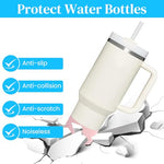 HASTHIP® Water Bottle Protective Silicone Boot Cup for Stanley Quencher Adventure 40oz IceFlow 20oz 30oz Bottom Protector Purple 2PCS