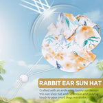 HASTHIP® Small Dog Hat, Cute Puppy Sun Visor Hat with Bunny Ears Fashion Printed Sun Hat for Small Dogs with Chin Strap Dog Dressing Up Accessory Dog Hat for Party, Photography