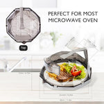 HASTHIP® Microwave Cover for Food 11.8 Inch, Microwave Splatter Guard Dome Lid with Handle and Steam Vent, Clear Plate Cover with Water Storage Box, BPA-Free Kitchen Accessories (Grey)